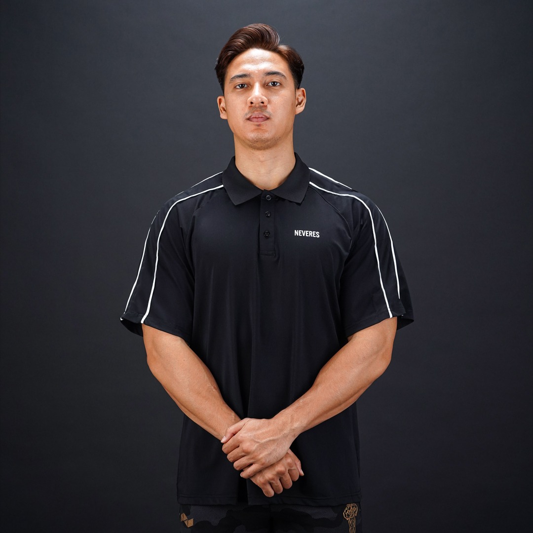 NEVERES Dual Stripe Oversized Polo