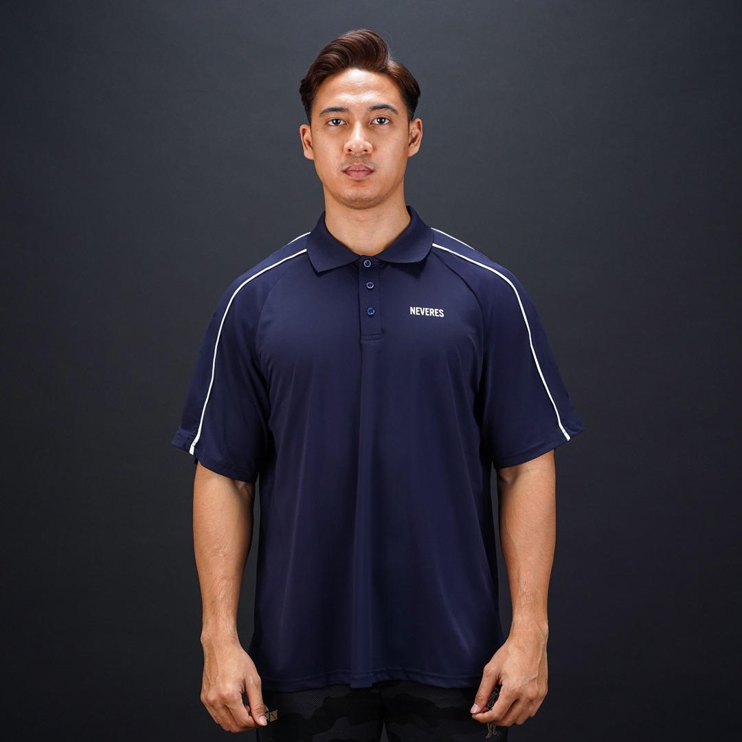 NEVERES Dual Stripe Oversized Polo