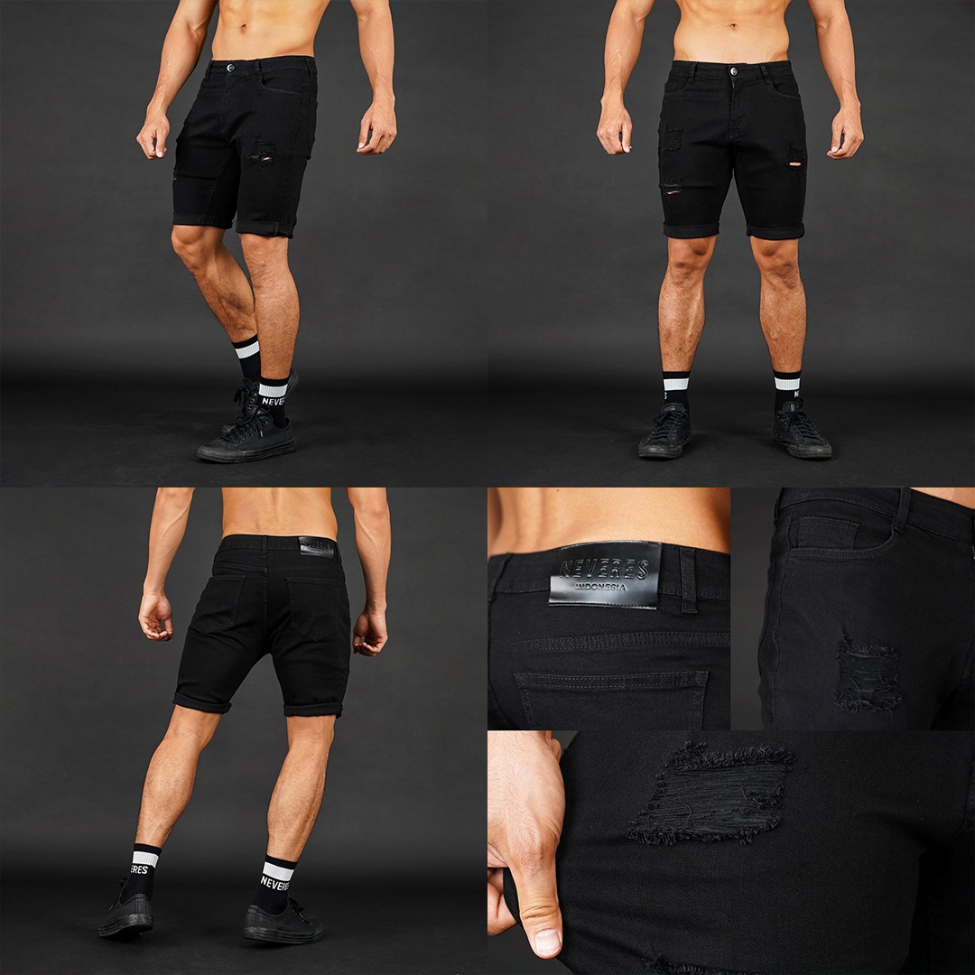 NEVERES Short Stretch Tech Jeans
