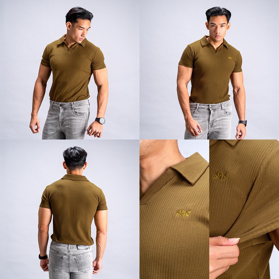 NEVERES Ultra Knit Spread Collar Polo
