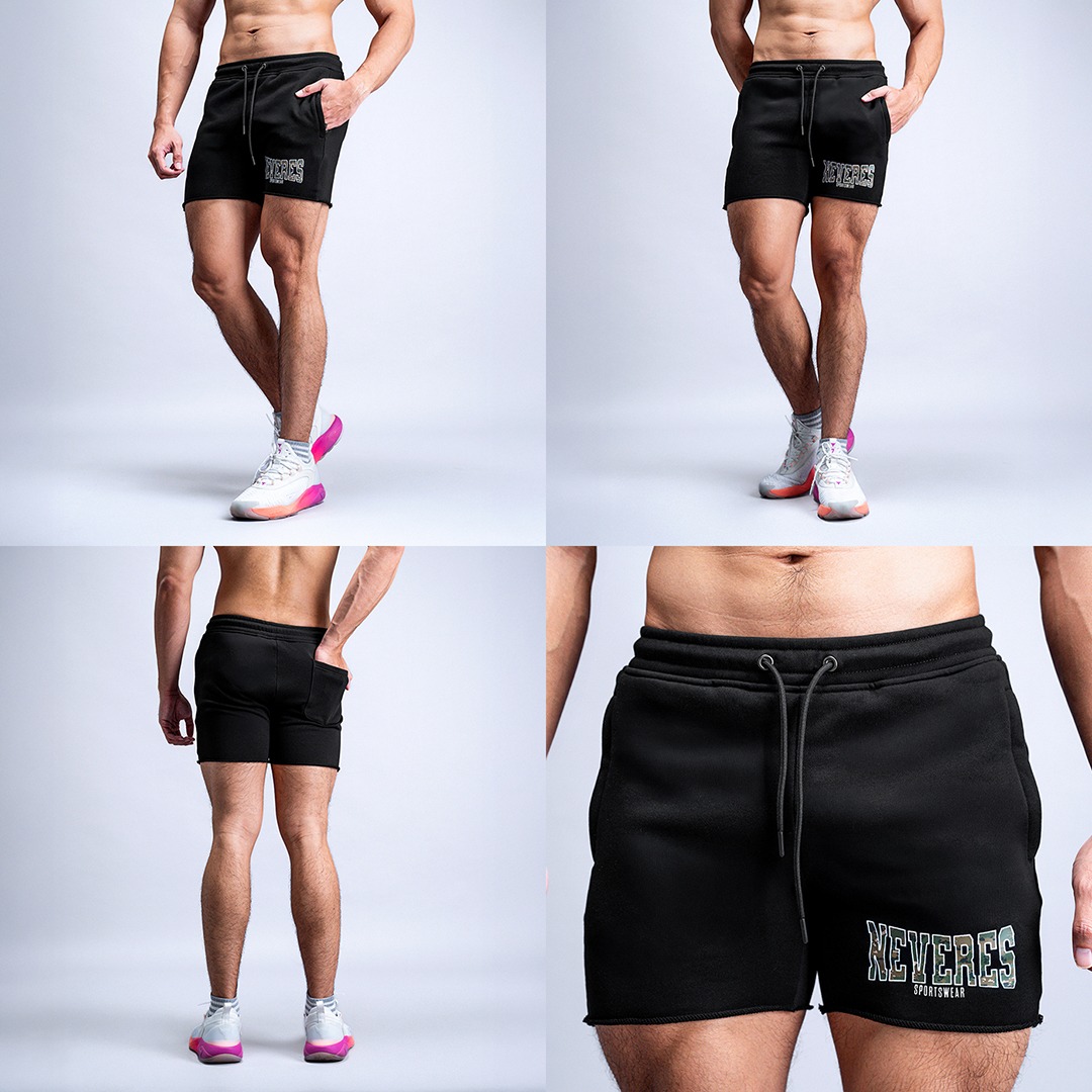 NEVERES SPORTSWEAR Raw Edge Shorts