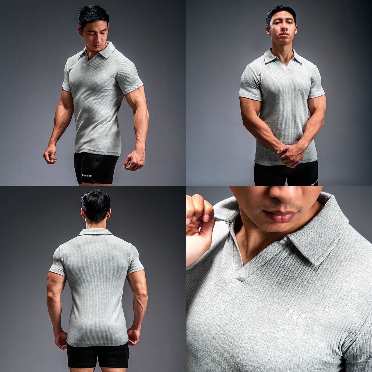 NEVERES Ultra Knit Spread Collar Polo