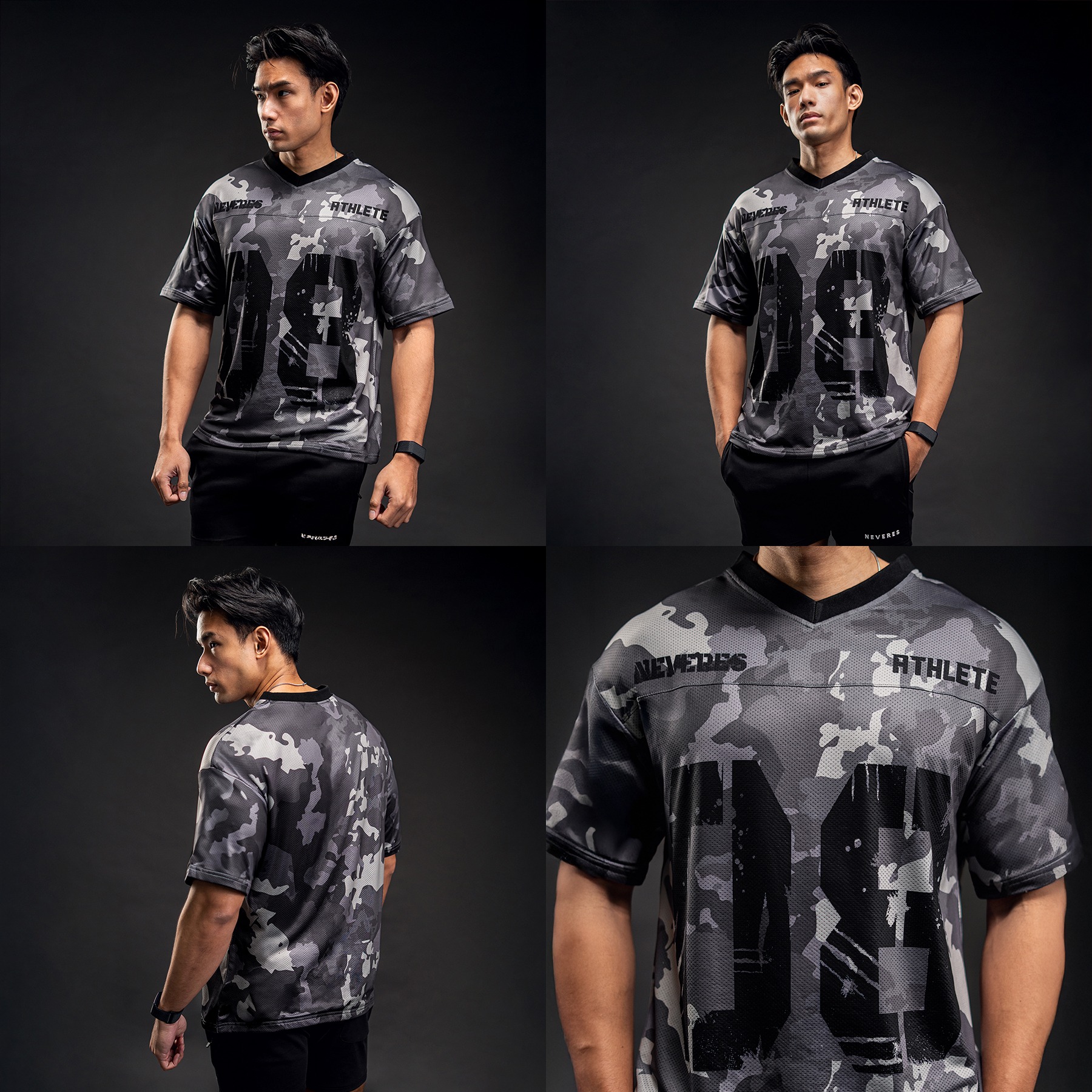 NEVERES Urban Camo Rugby Oversized