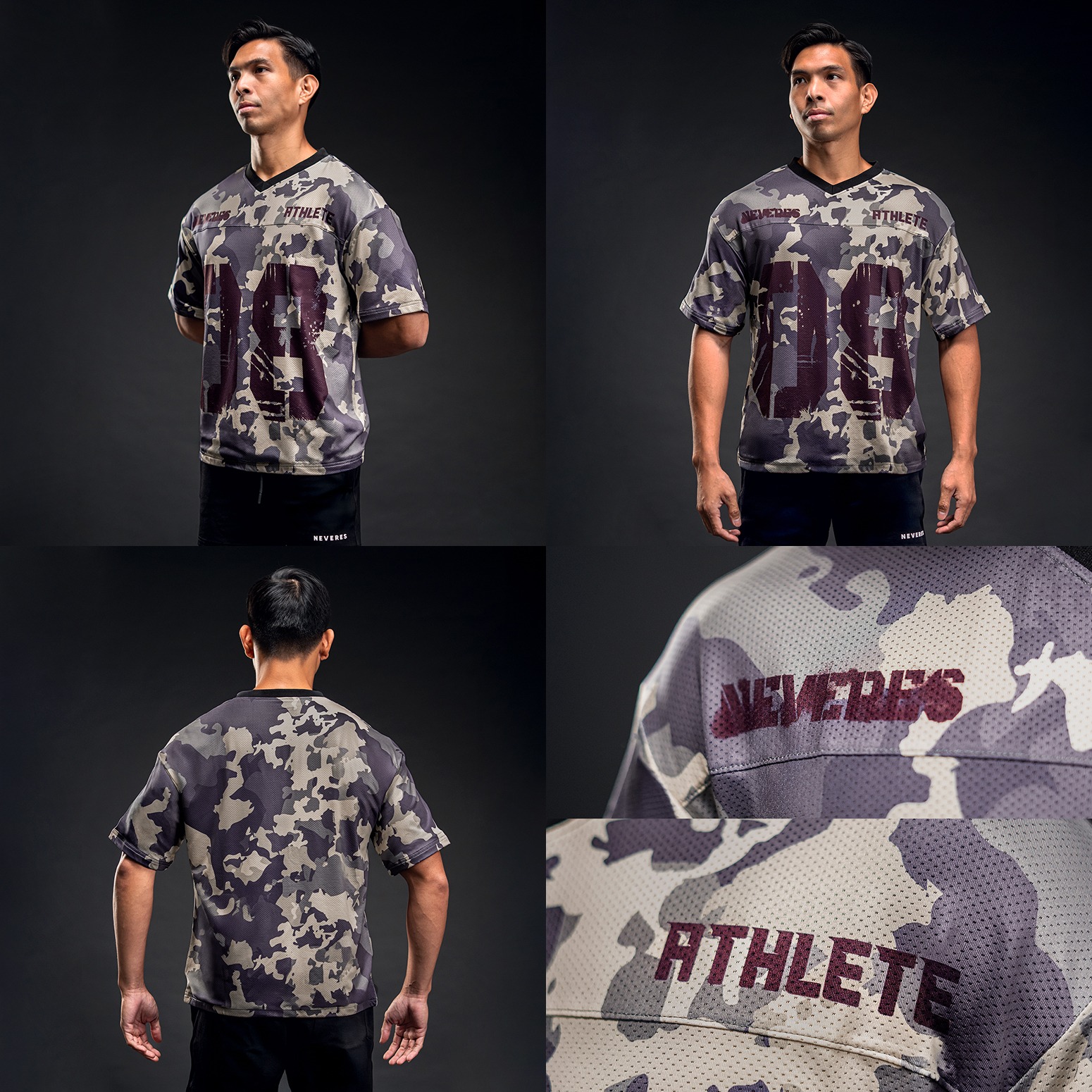 NEVERES Urban Camo Rugby Oversized