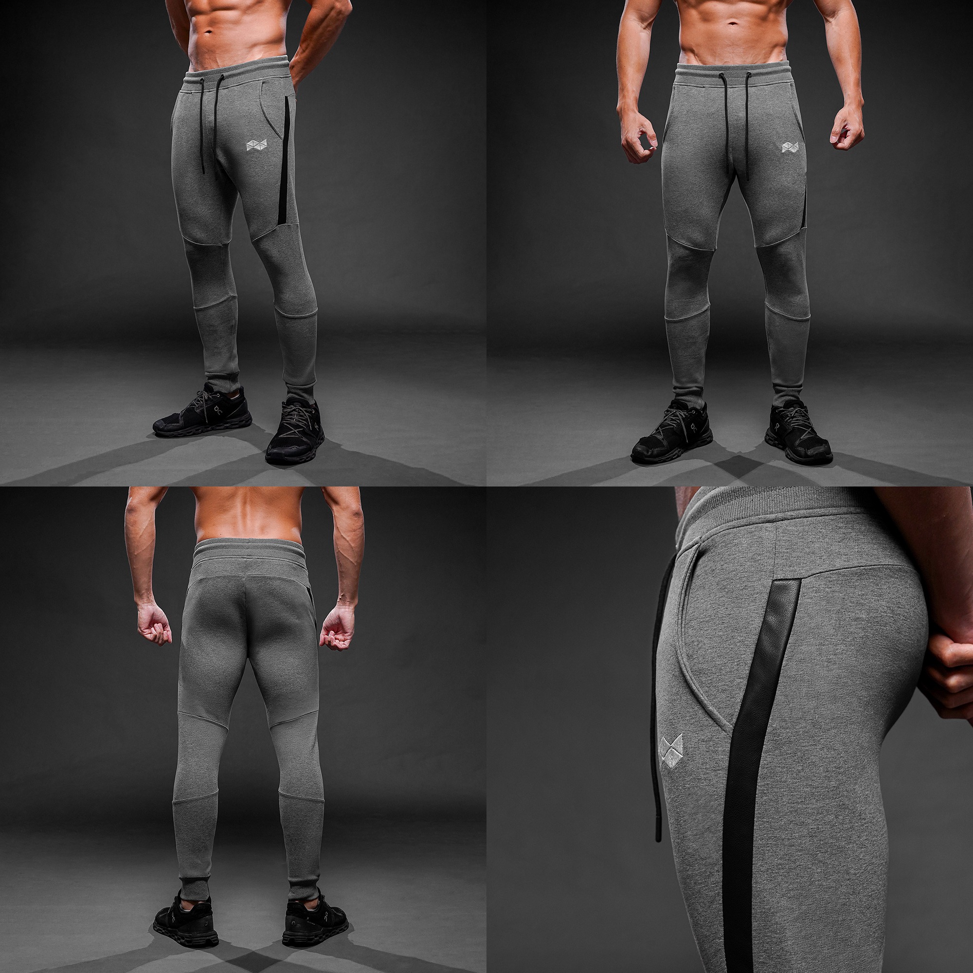 NEVERES Leather Stripe Jogger