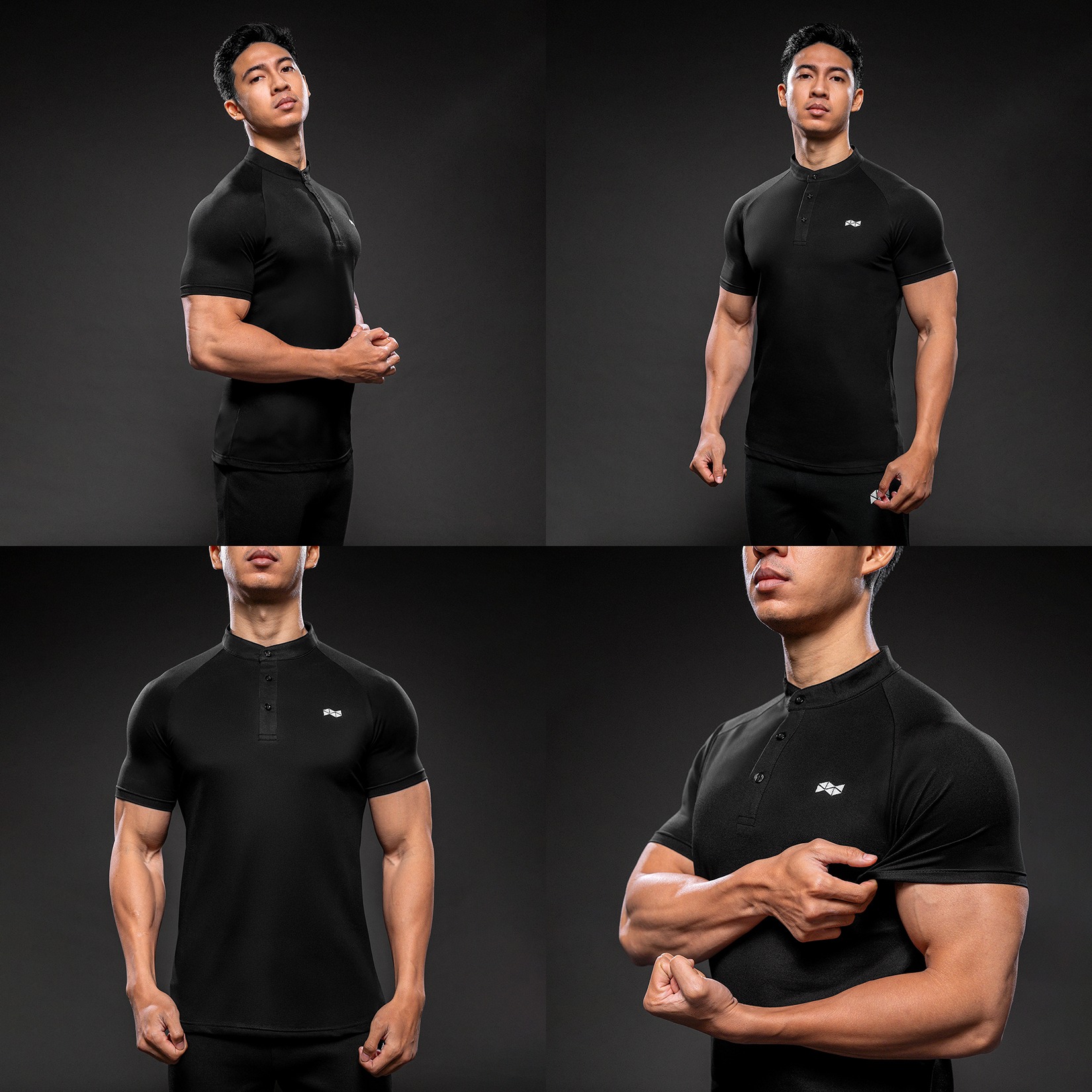 NEVERES Collarless Polo Shirt