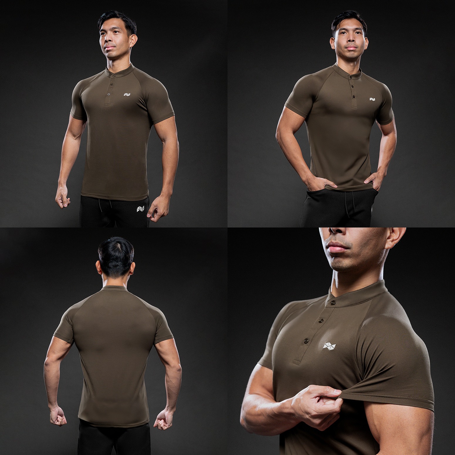 NEVERES Collarless Polo Shirt