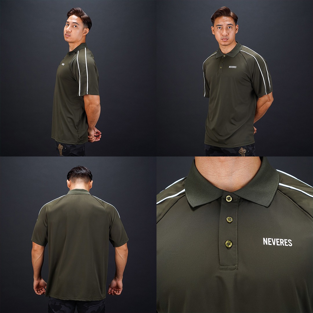 NEVERES Dual Stripe Oversized Polo