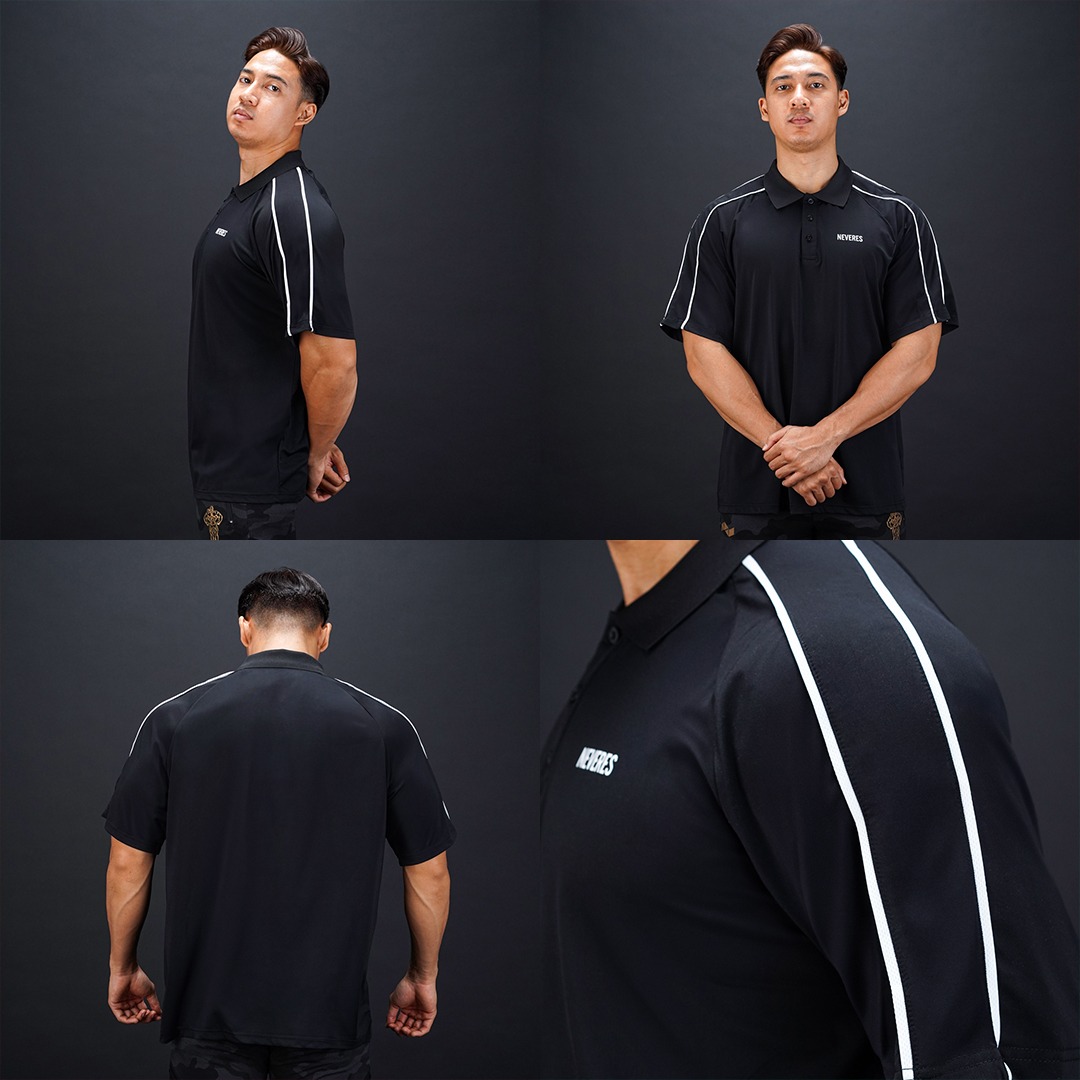 NEVERES Dual Stripe Oversized Polo