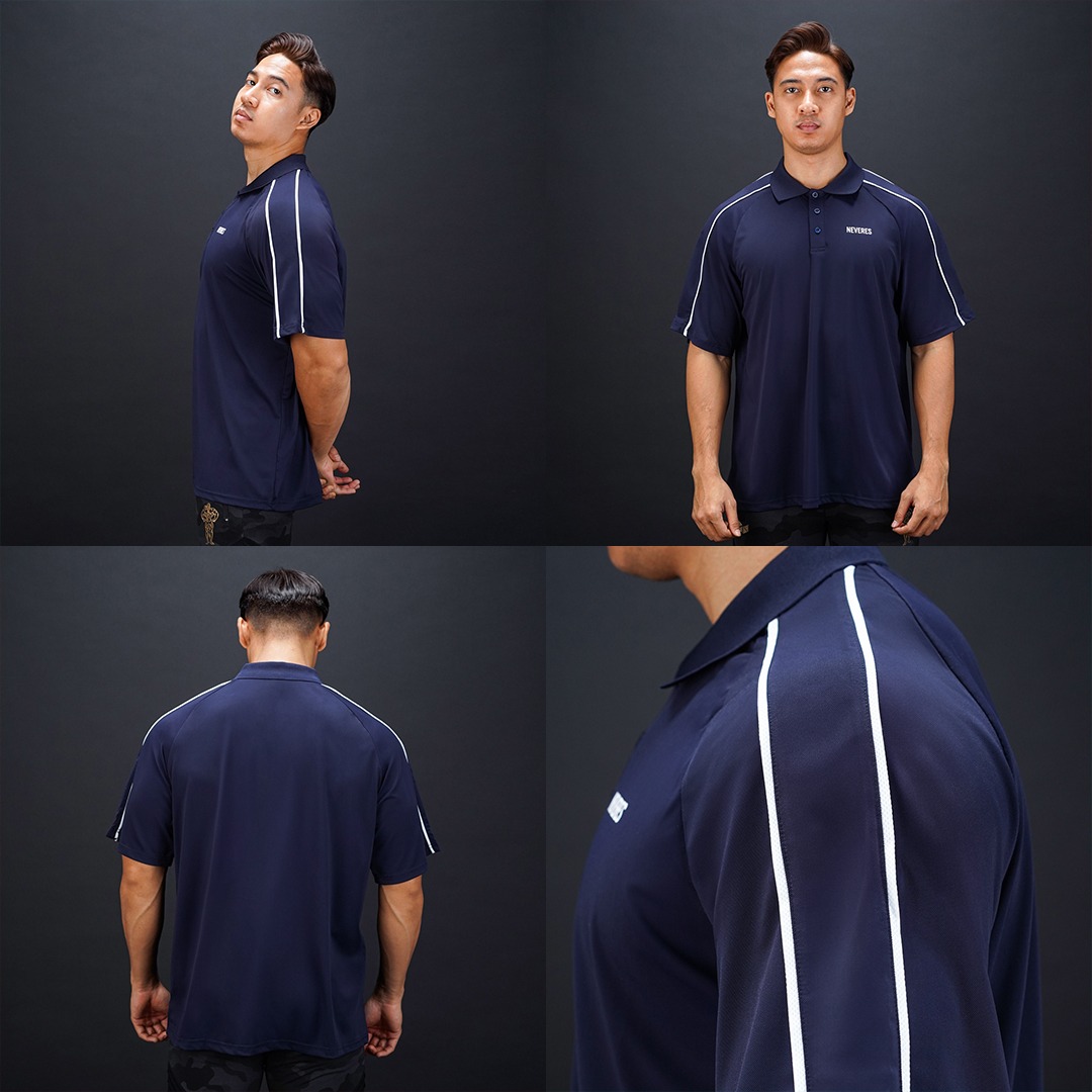 NEVERES Dual Stripe Oversized Polo