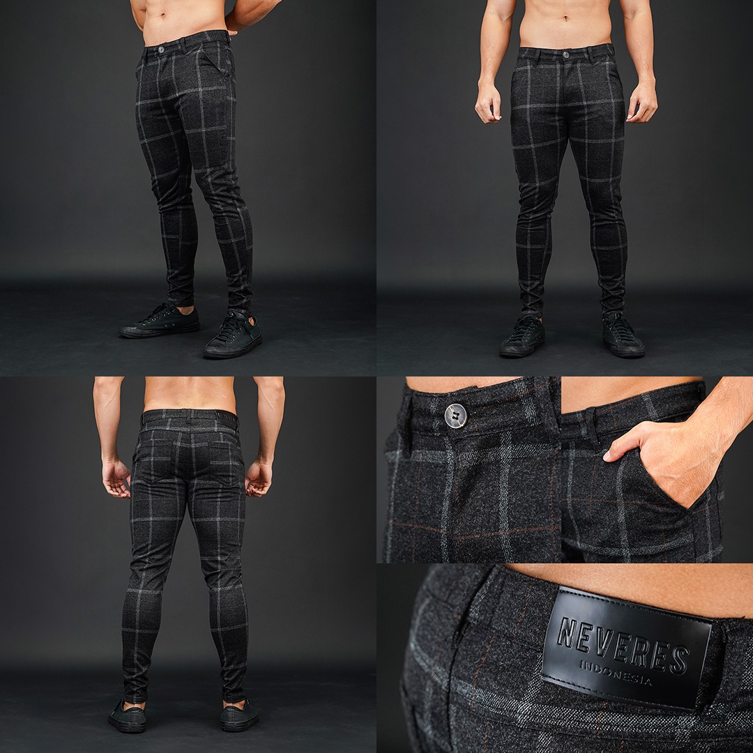NEVERES Checkers Chino Pants