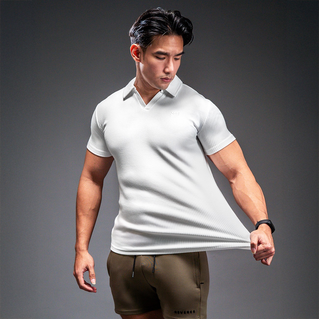 NEVERES Ultra Knit Spread Collar Polo