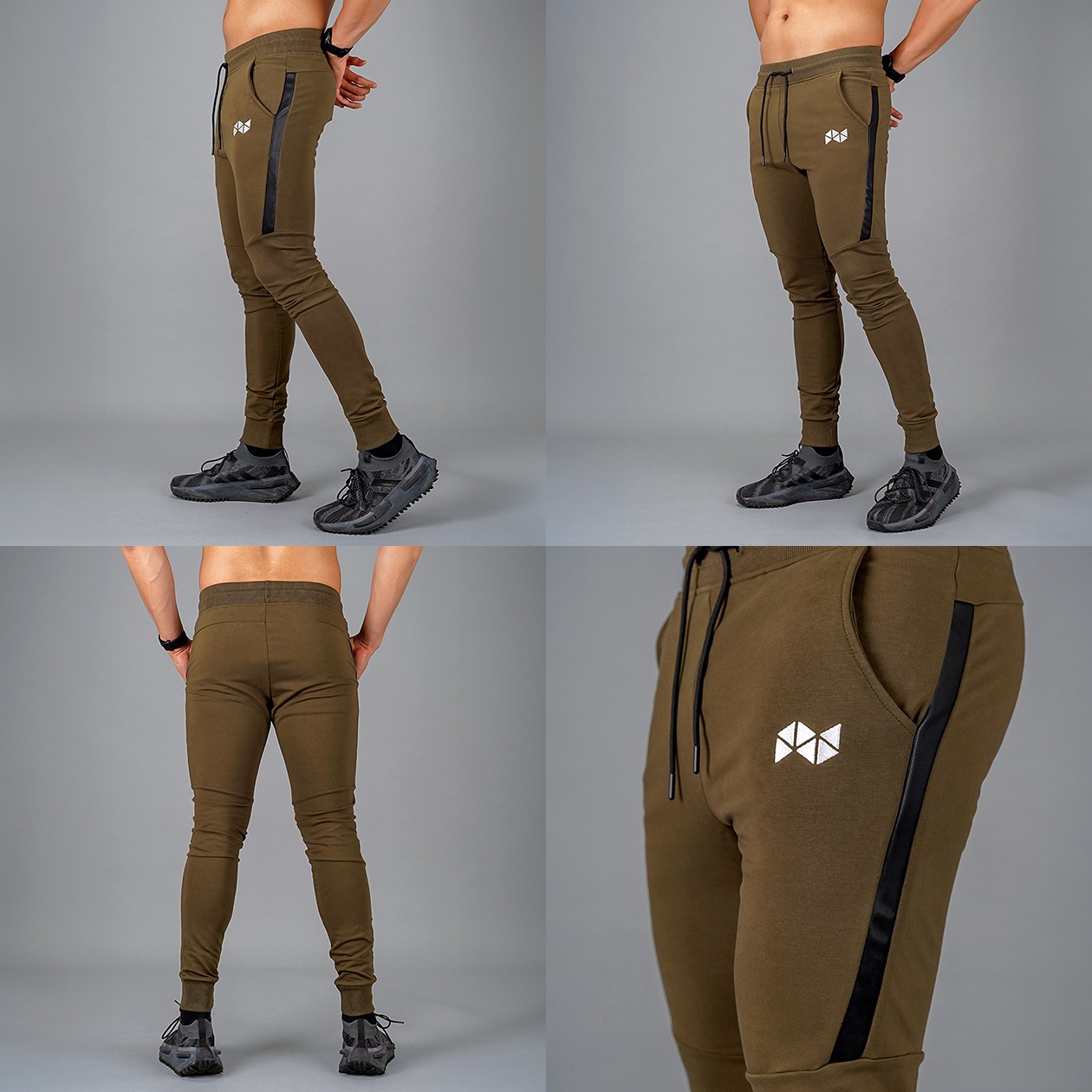 NEVERES Leather Stripe Jogger