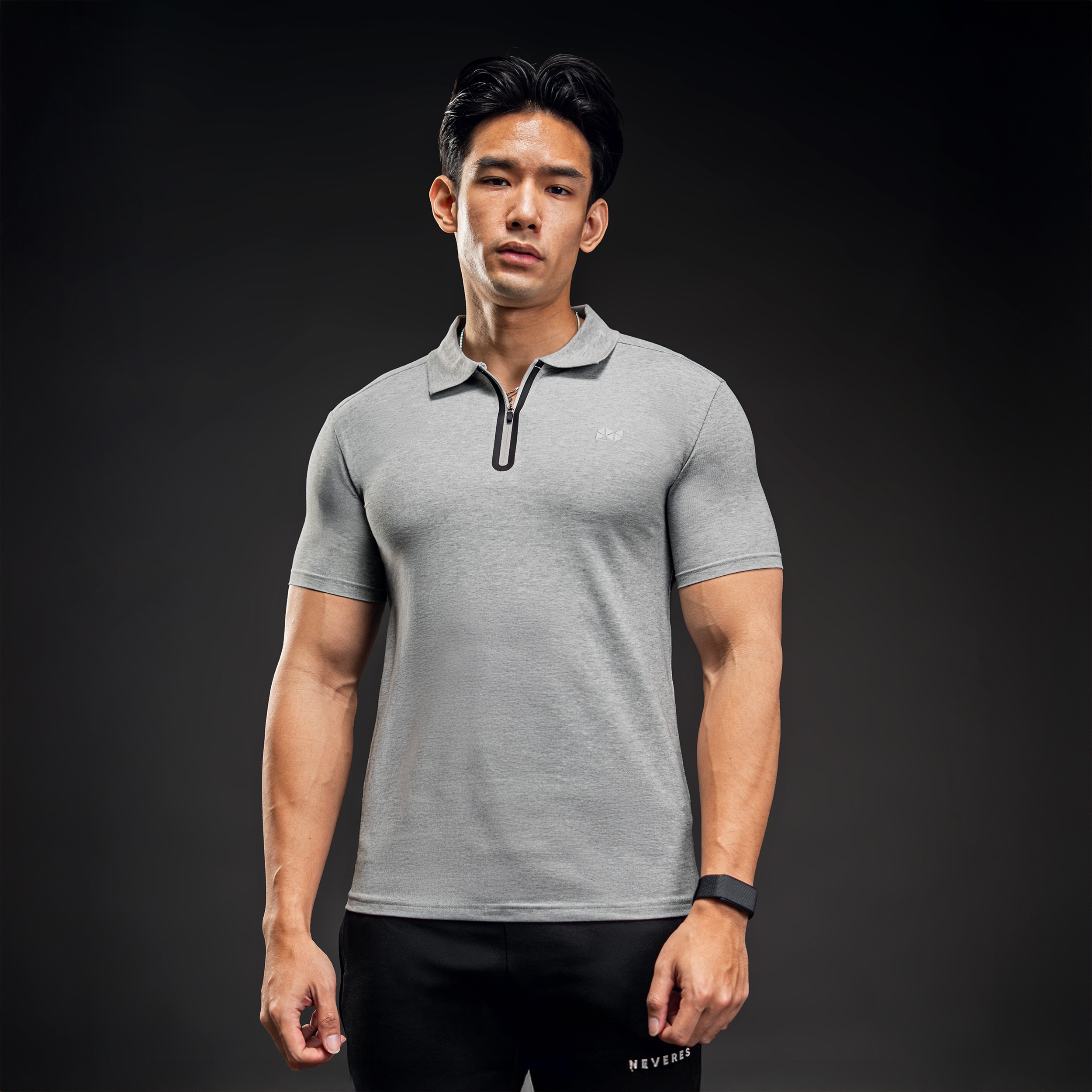NEVERES Ace Border Zip Polo Shirt