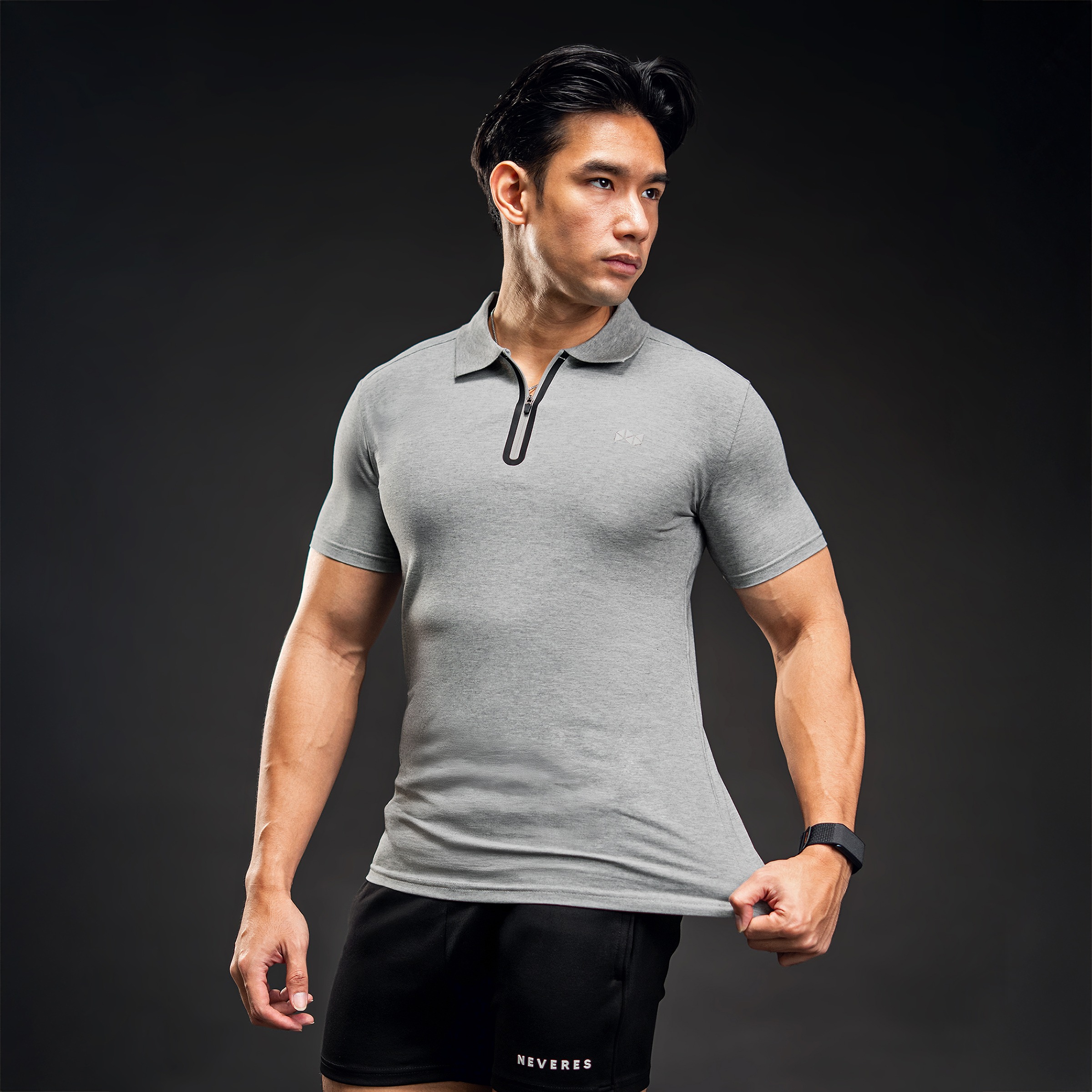 NEVERES Ace Border Zip Polo Shirt