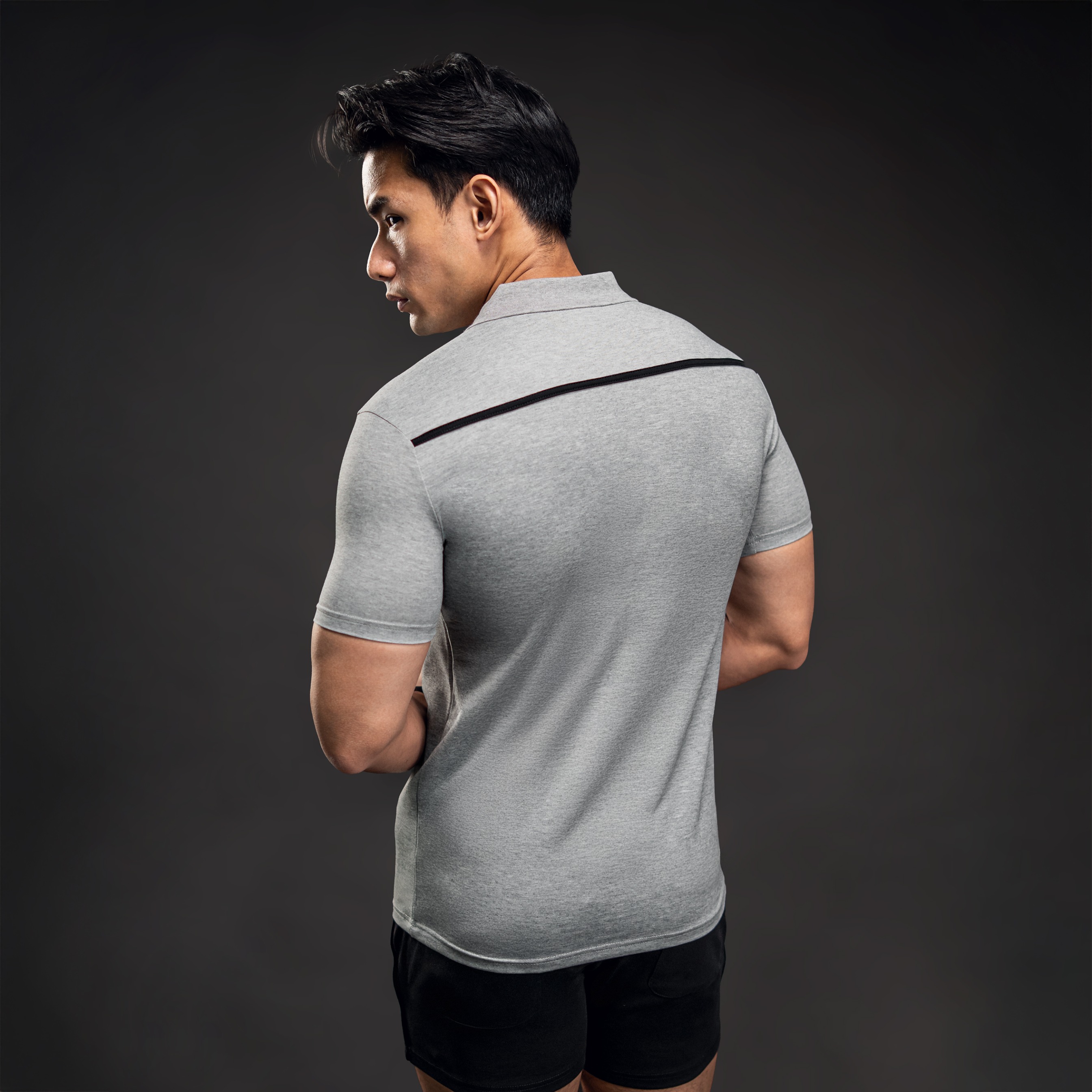 NEVERES Ace Border Zip Polo Shirt