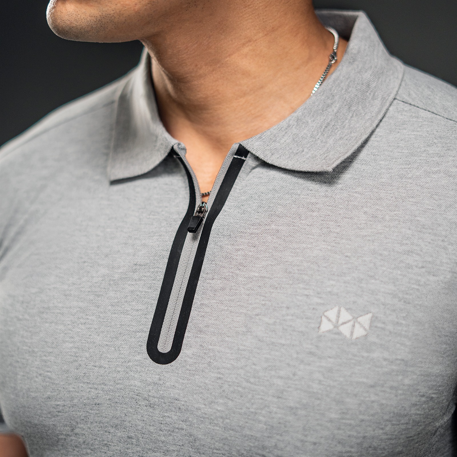 NEVERES Ace Border Zip Polo Shirt