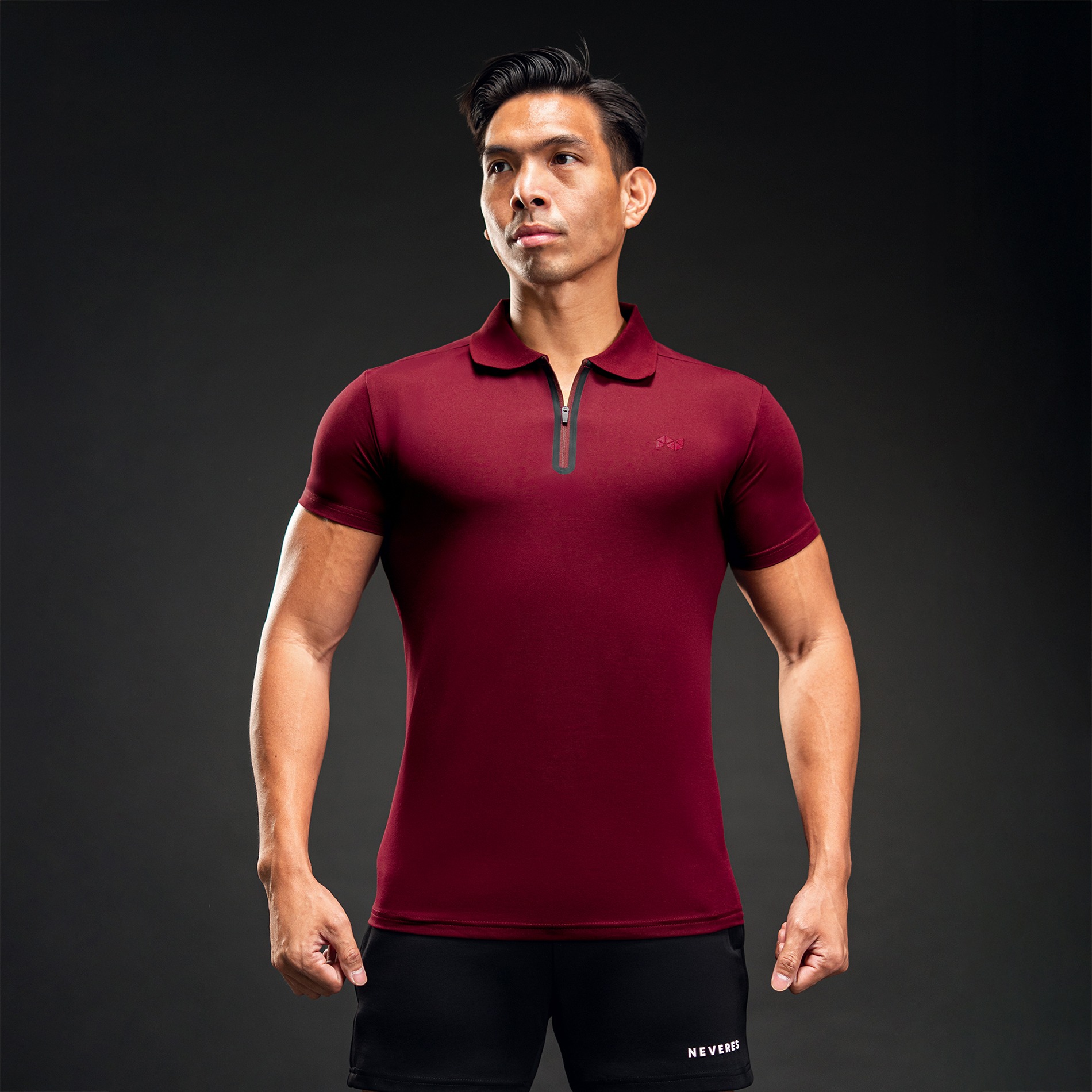 NEVERES Ace Border Zip Polo Shirt