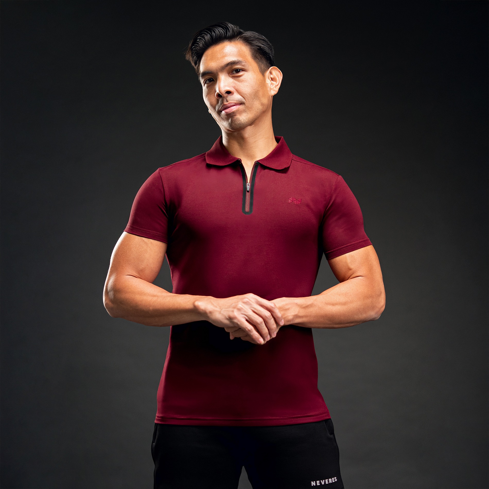 NEVERES Ace Border Zip Polo Shirt