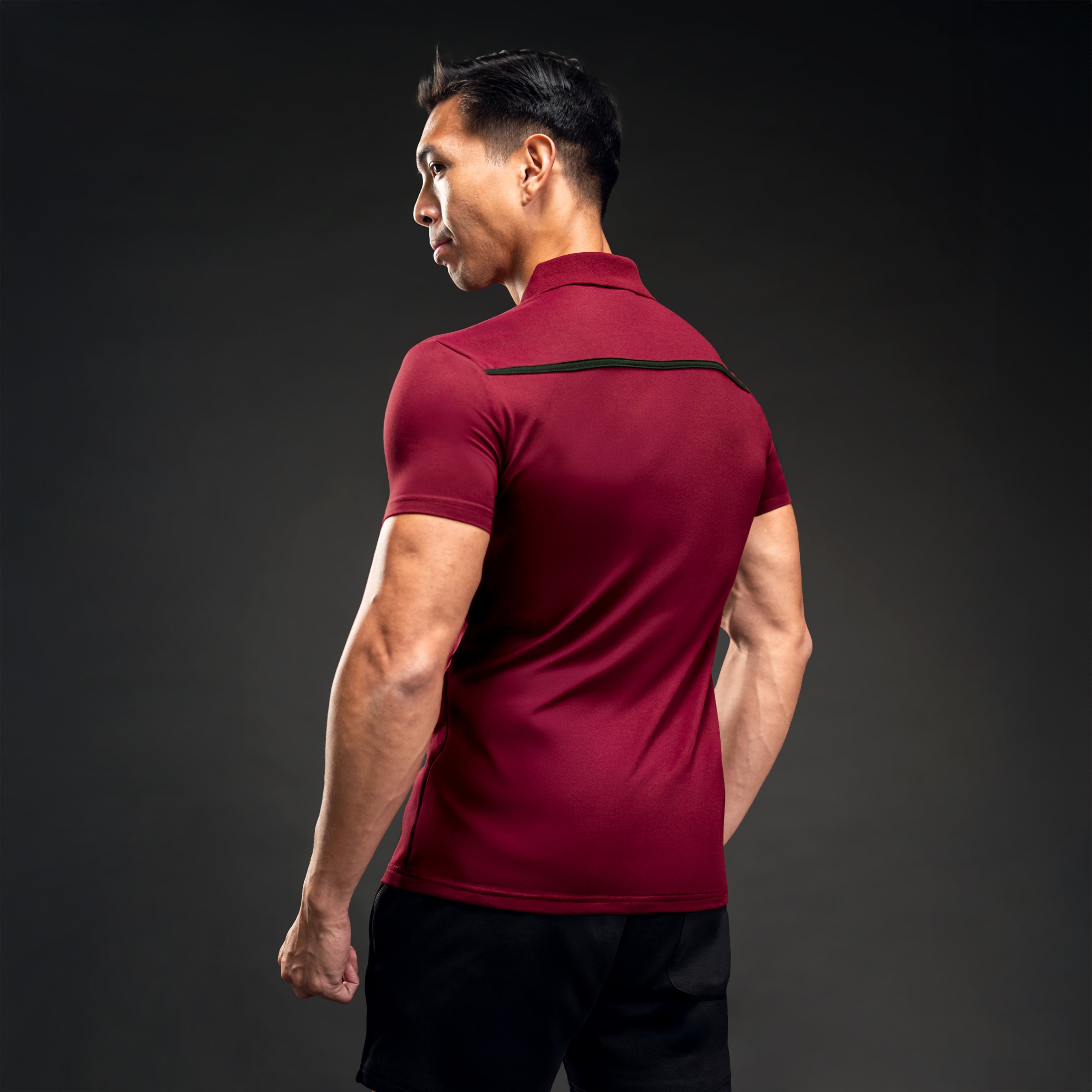 NEVERES Ace Border Zip Polo Shirt