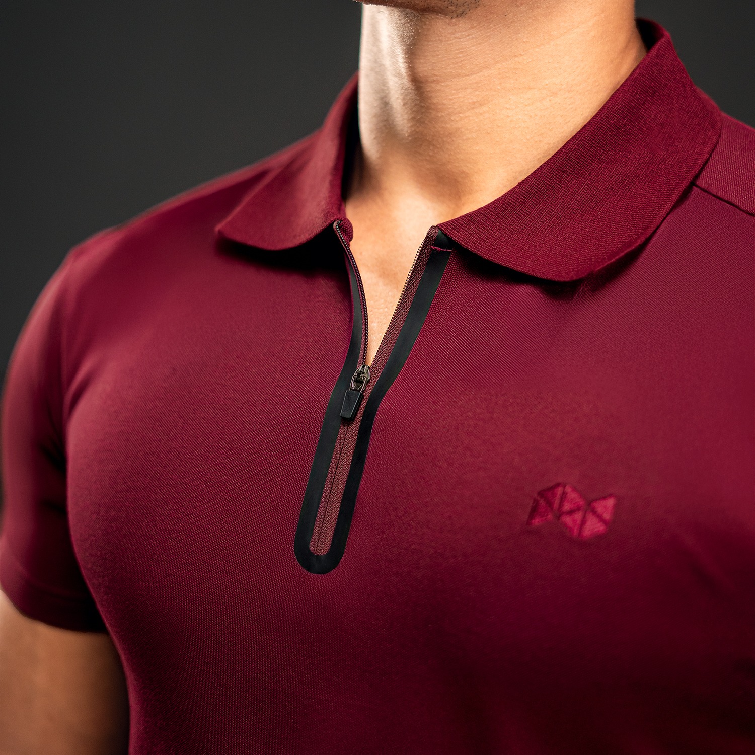 NEVERES Ace Border Zip Polo Shirt