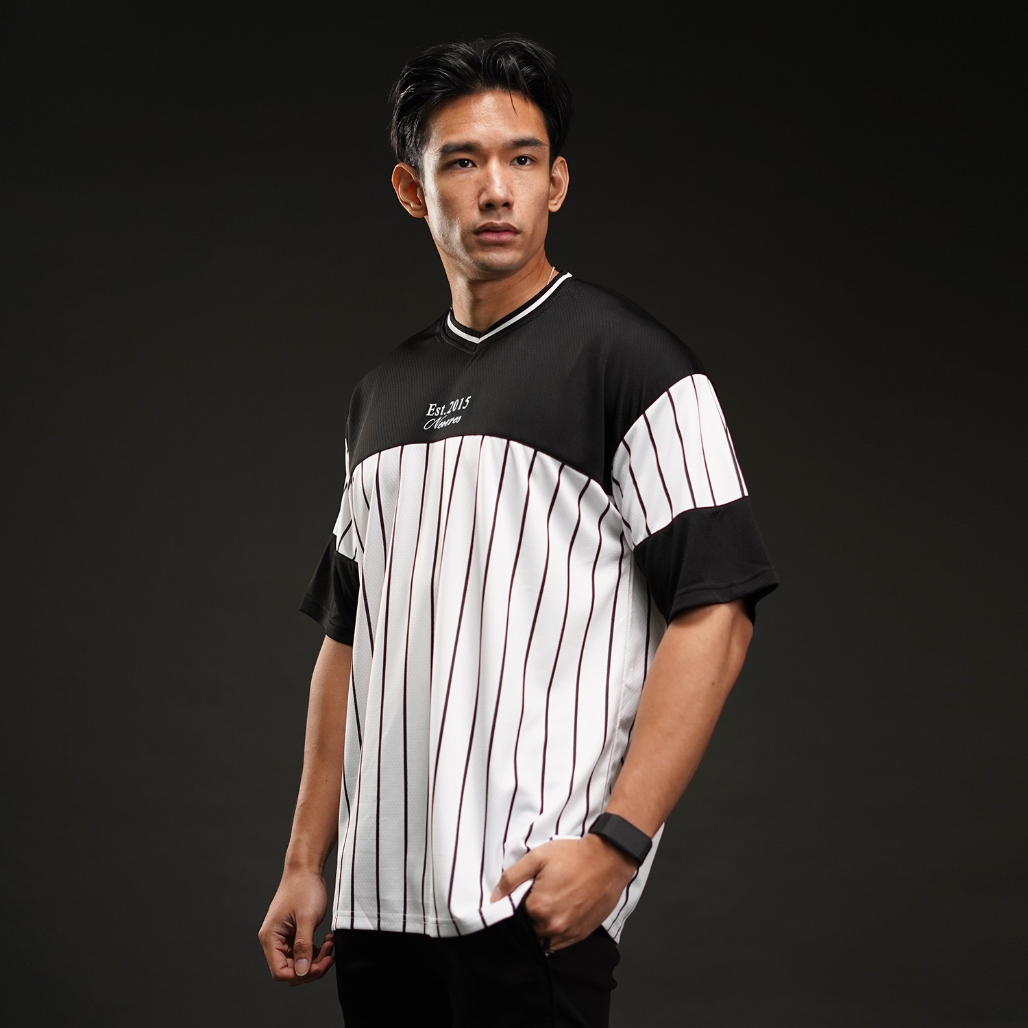 NEVERES Champion Stripes Rugby Oversized