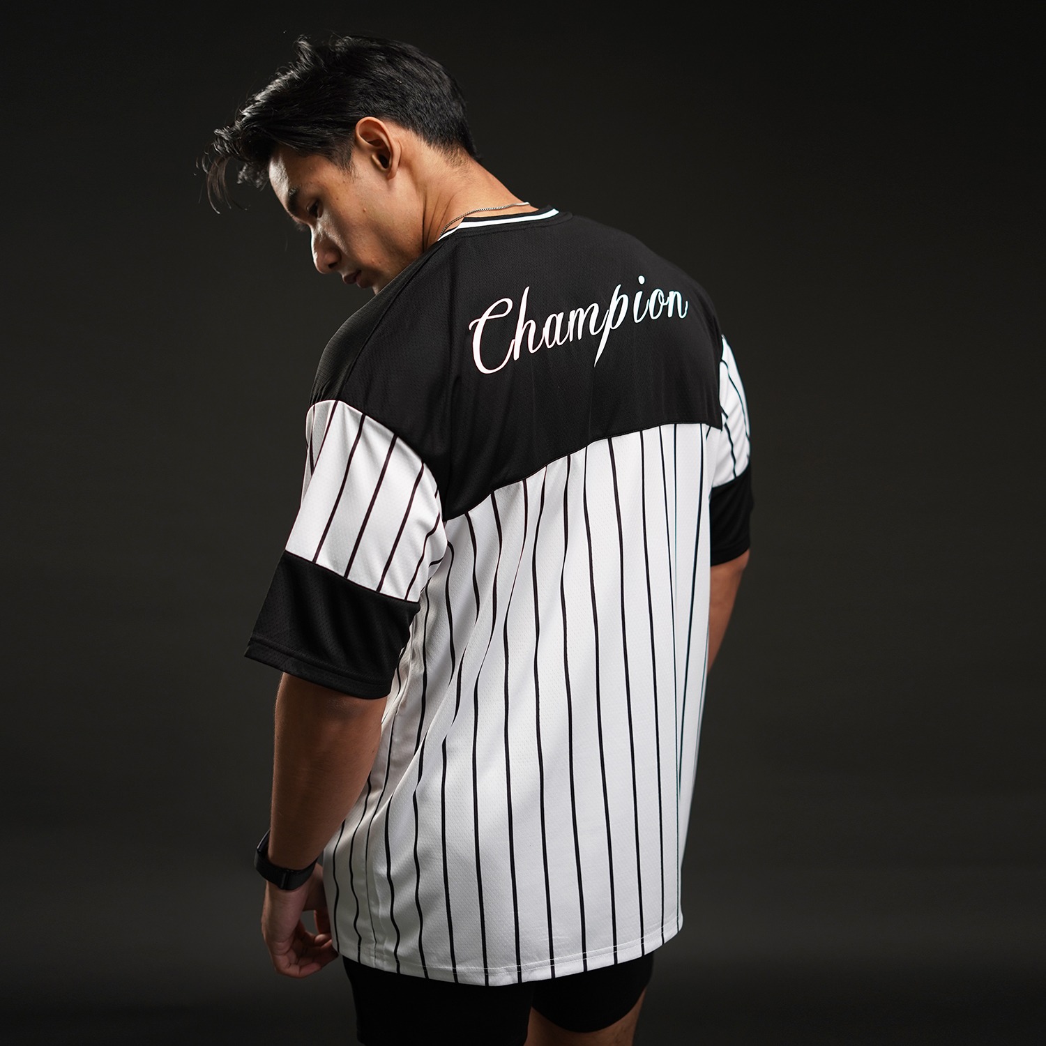NEVERES Champion Stripes Rugby Oversized