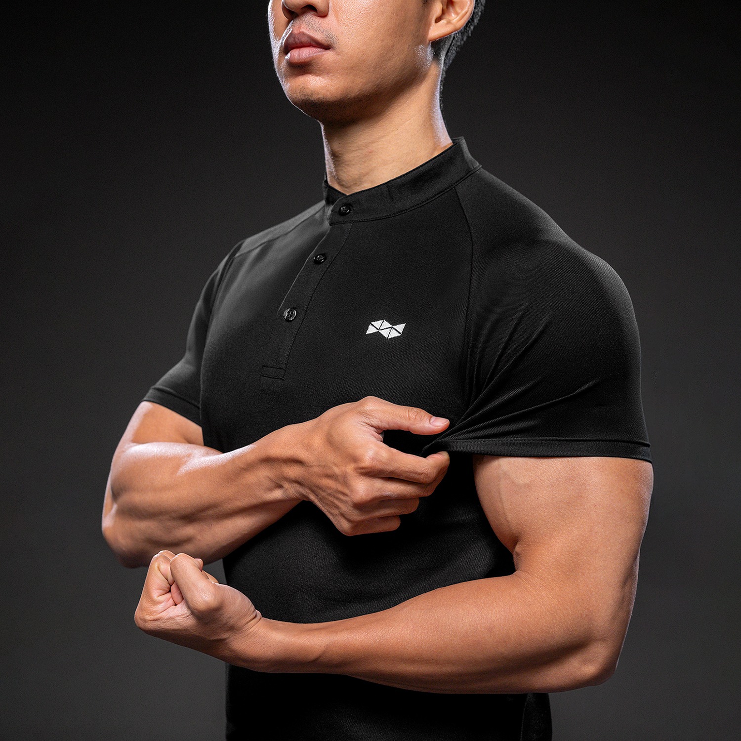 NEVERES Collarless Polo Shirt