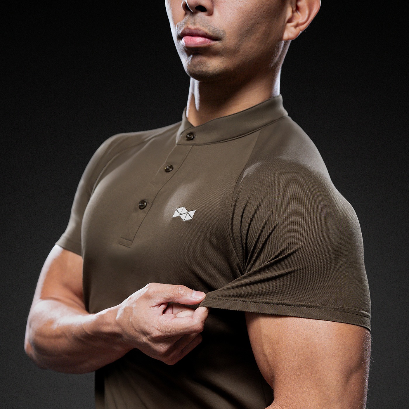 NEVERES Collarless Polo Shirt