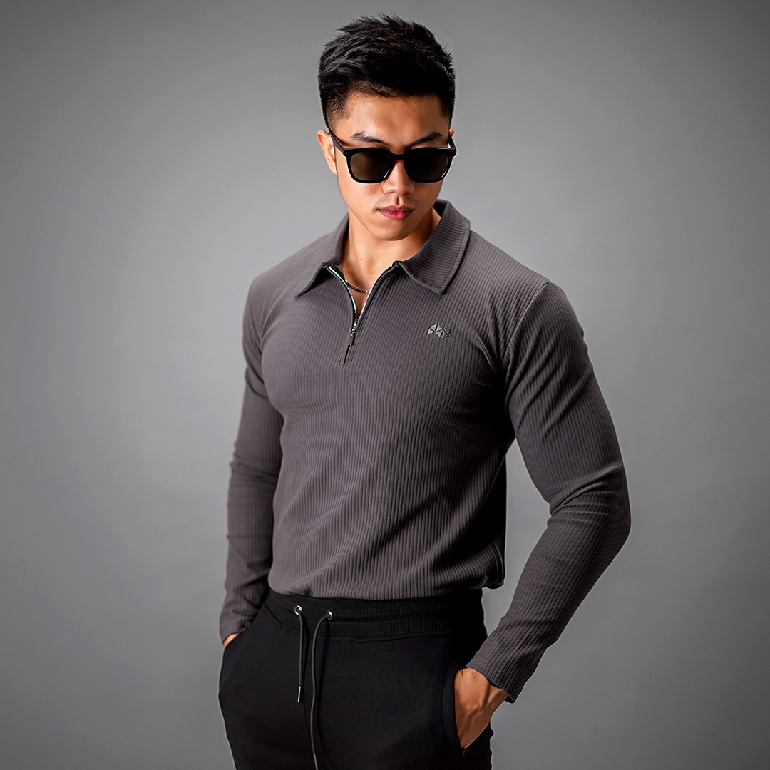 NEVERES Ultra Knit Polo Longsleeve