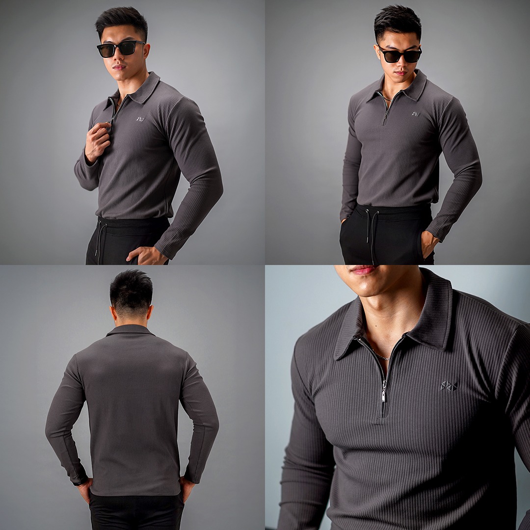 NEVERES Ultra Knit Polo Longsleeve