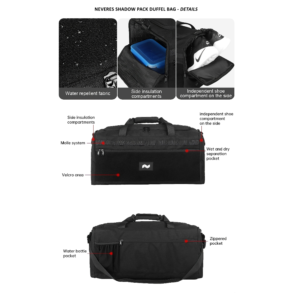 NEVERES Shadow Pack Duffel Bag