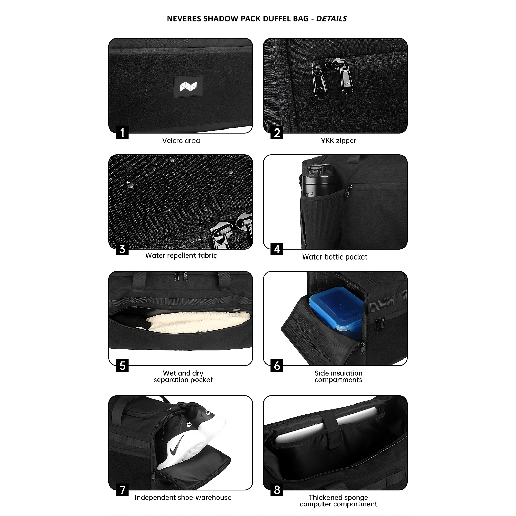 NEVERES Shadow Pack Duffel Bag