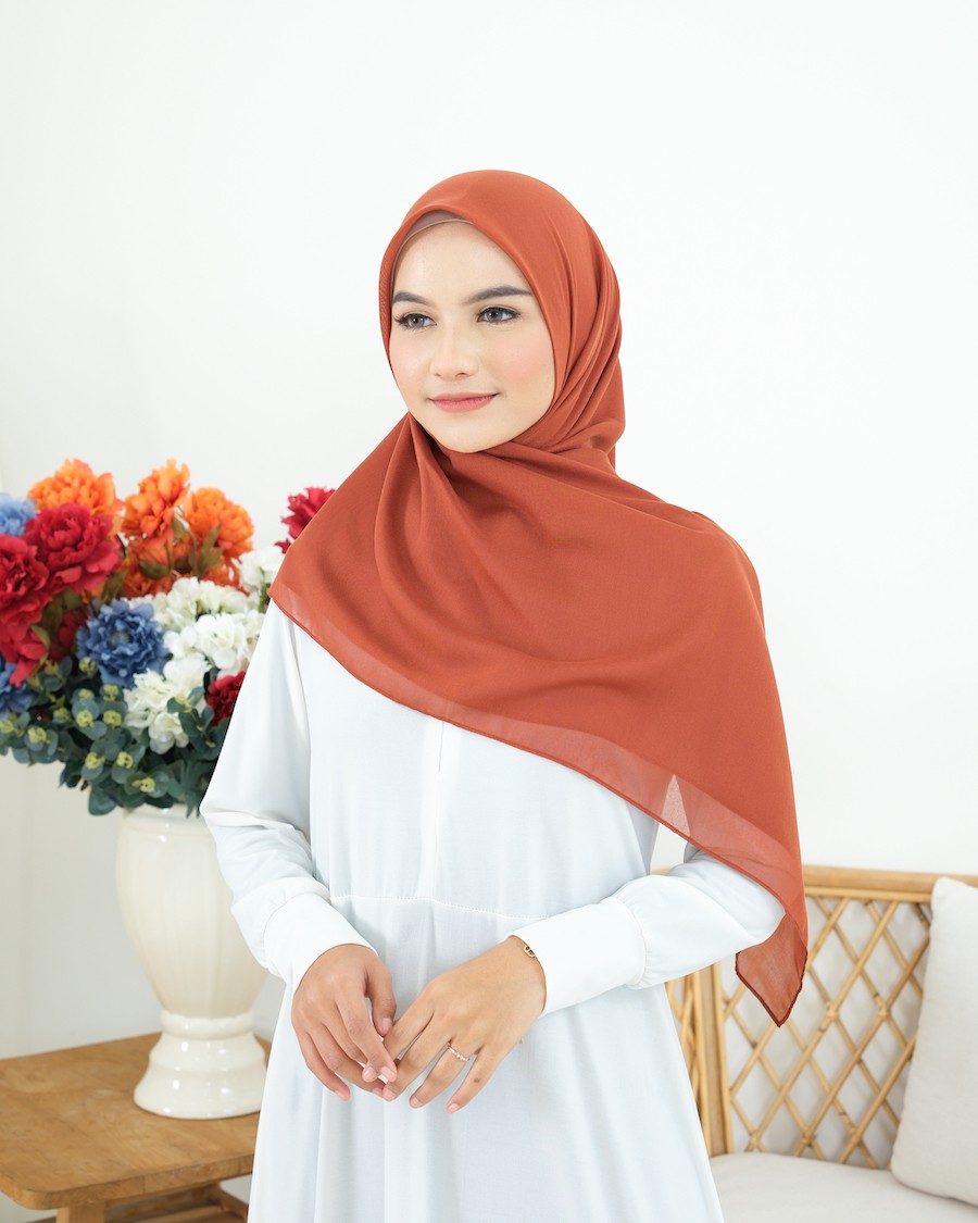 Plain Hijab VOAL PARIS PREMIUM in Rust