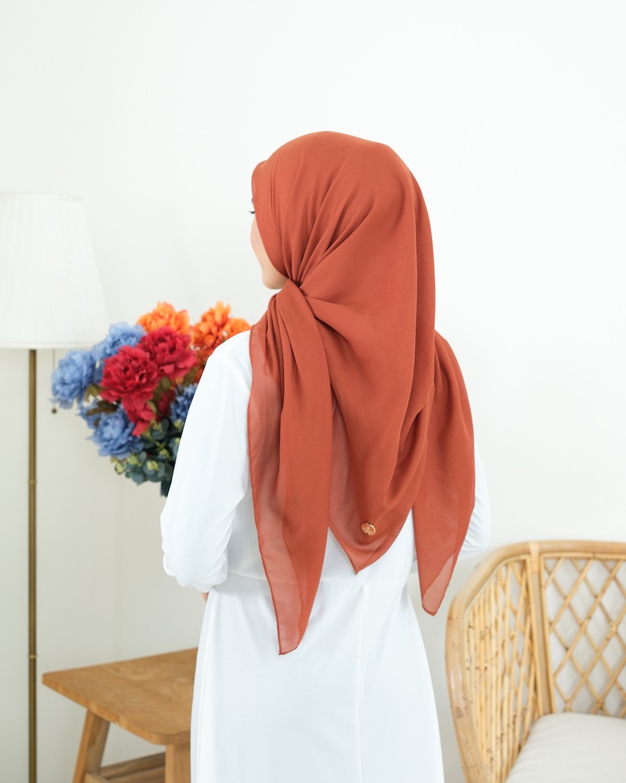 Plain Hijab VOAL PARIS PREMIUM in Rust