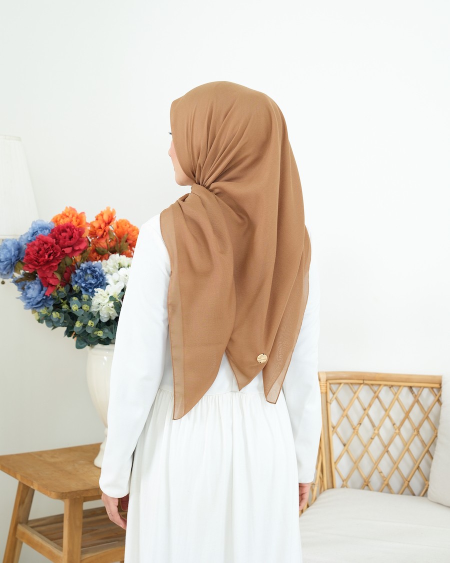 Plain Hijab VOAL PARIS PREMIUM in Wood Smoke