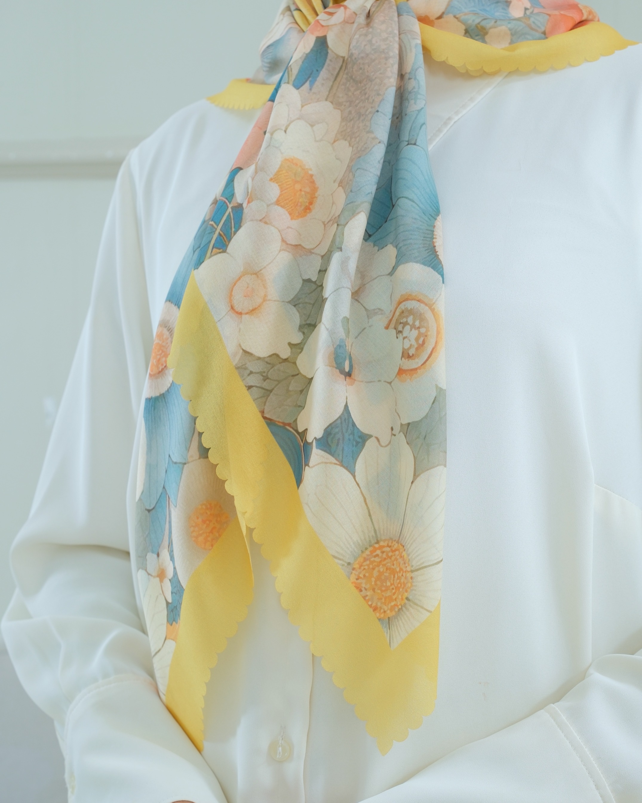 Square Hijab AZALEA 110x110 in Yellow