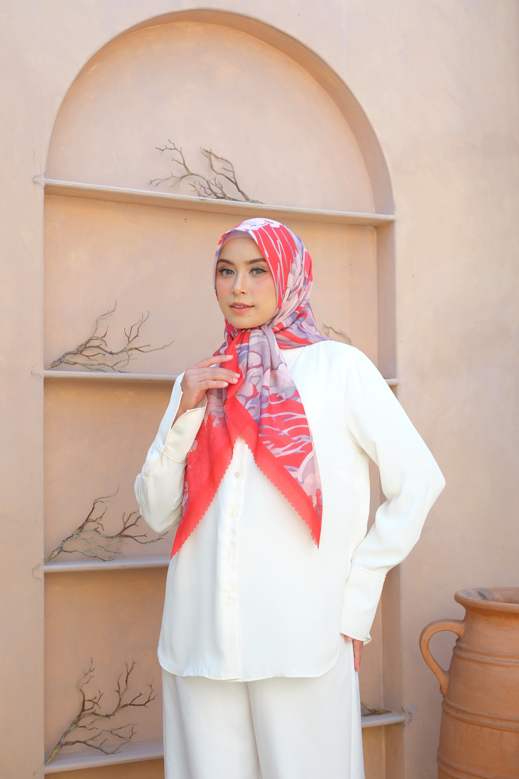 Square Hijab OCEAN 110x110 in Clam