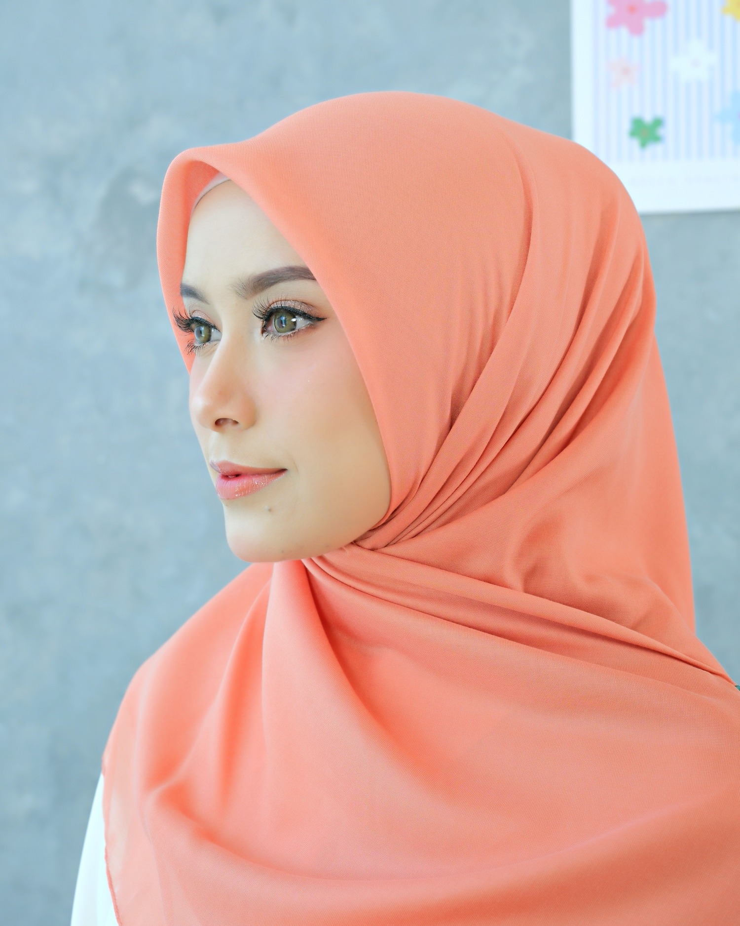 Plain Hijab VOAL PARIS PREMIUM in Coral Haze