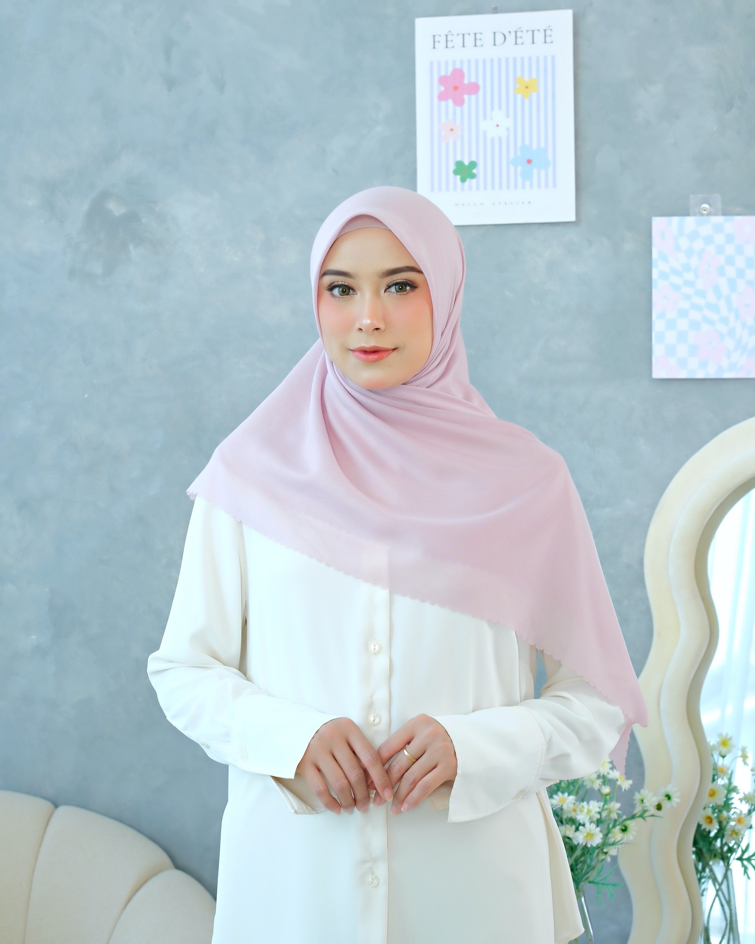 Plain Hijab VOAL ULTRAFINE in Cotton Candy