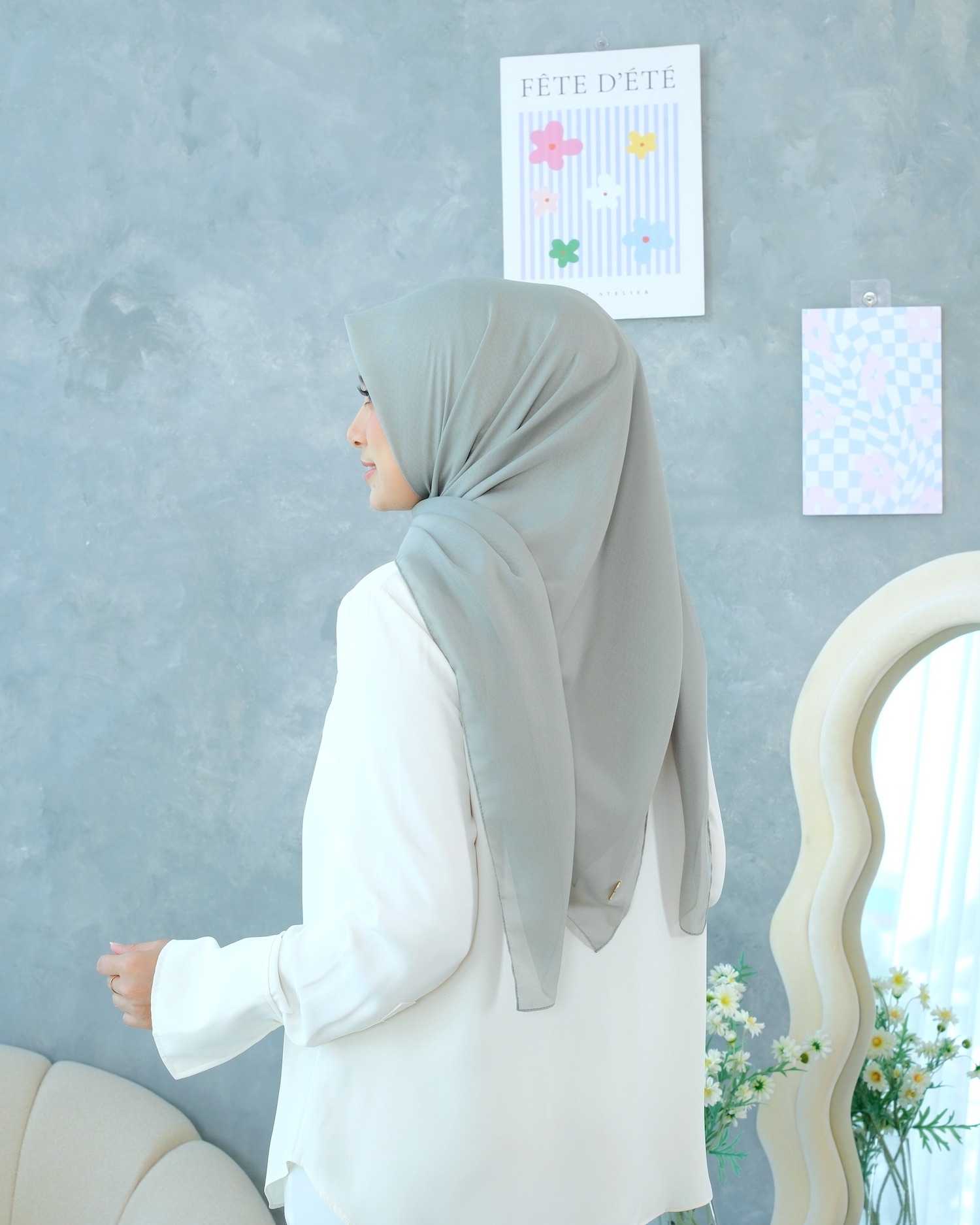 Plain Hijab VOAL PARIS PREMIUM in Green Tea