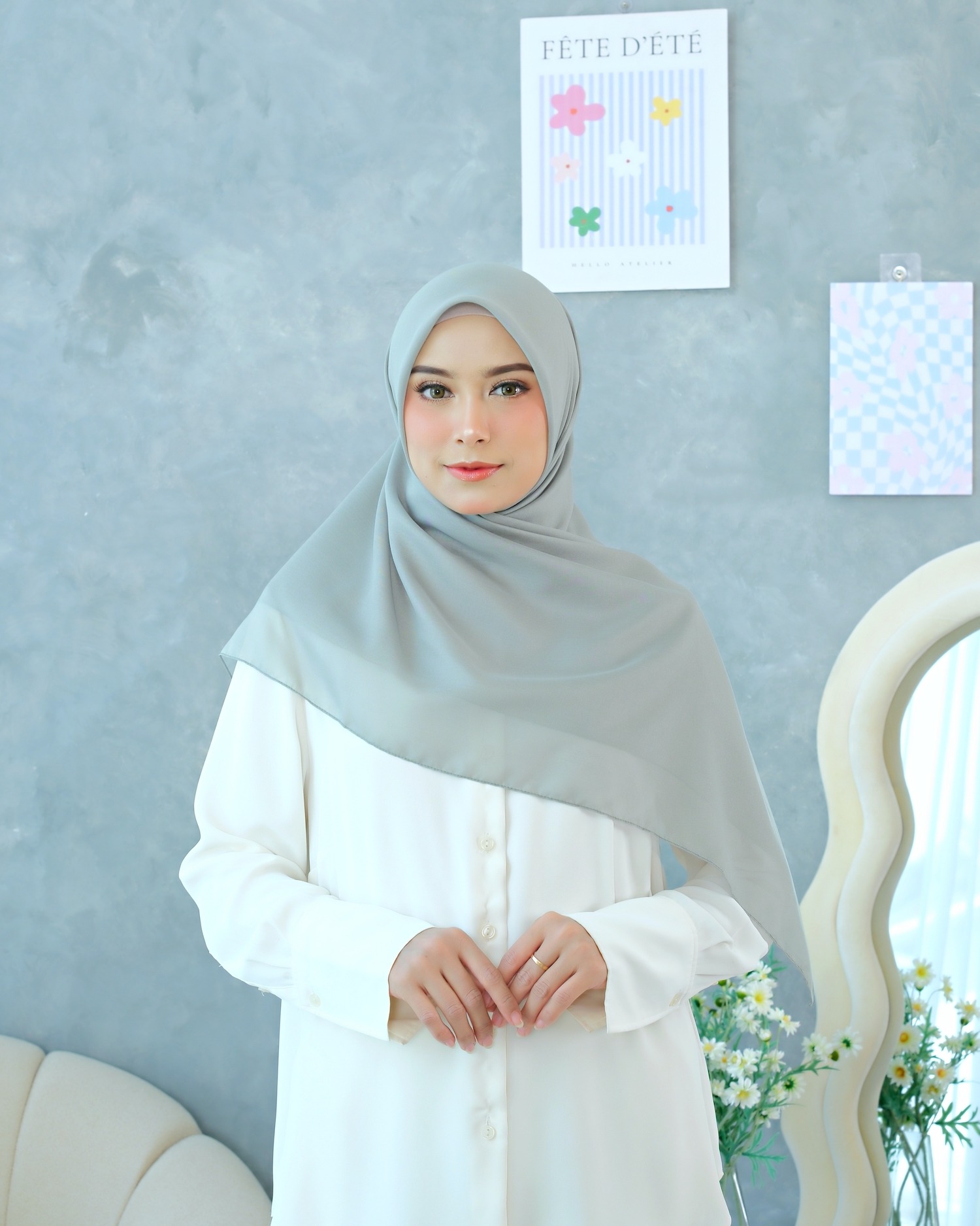 Plain Hijab VOAL PARIS PREMIUM in Green Tea
