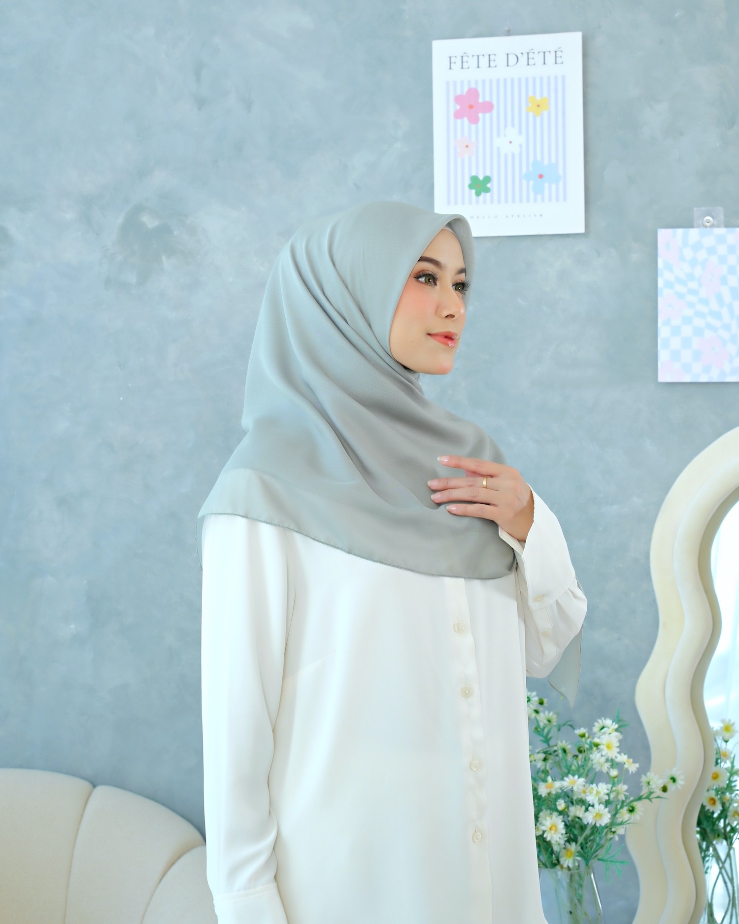 Plain Hijab VOAL PARIS PREMIUM in Green Tea