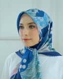 Square Hijab THE ZEN 110x110 in Ichi Ao