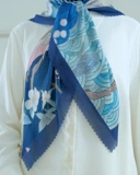 Square Hijab THE ZEN 110x110 in Ichi Ao
