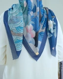 Square Hijab THE ZEN 110x110 in Ichi Ao