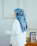 Square Hijab THE ZEN 110x110 in Ichi Ao