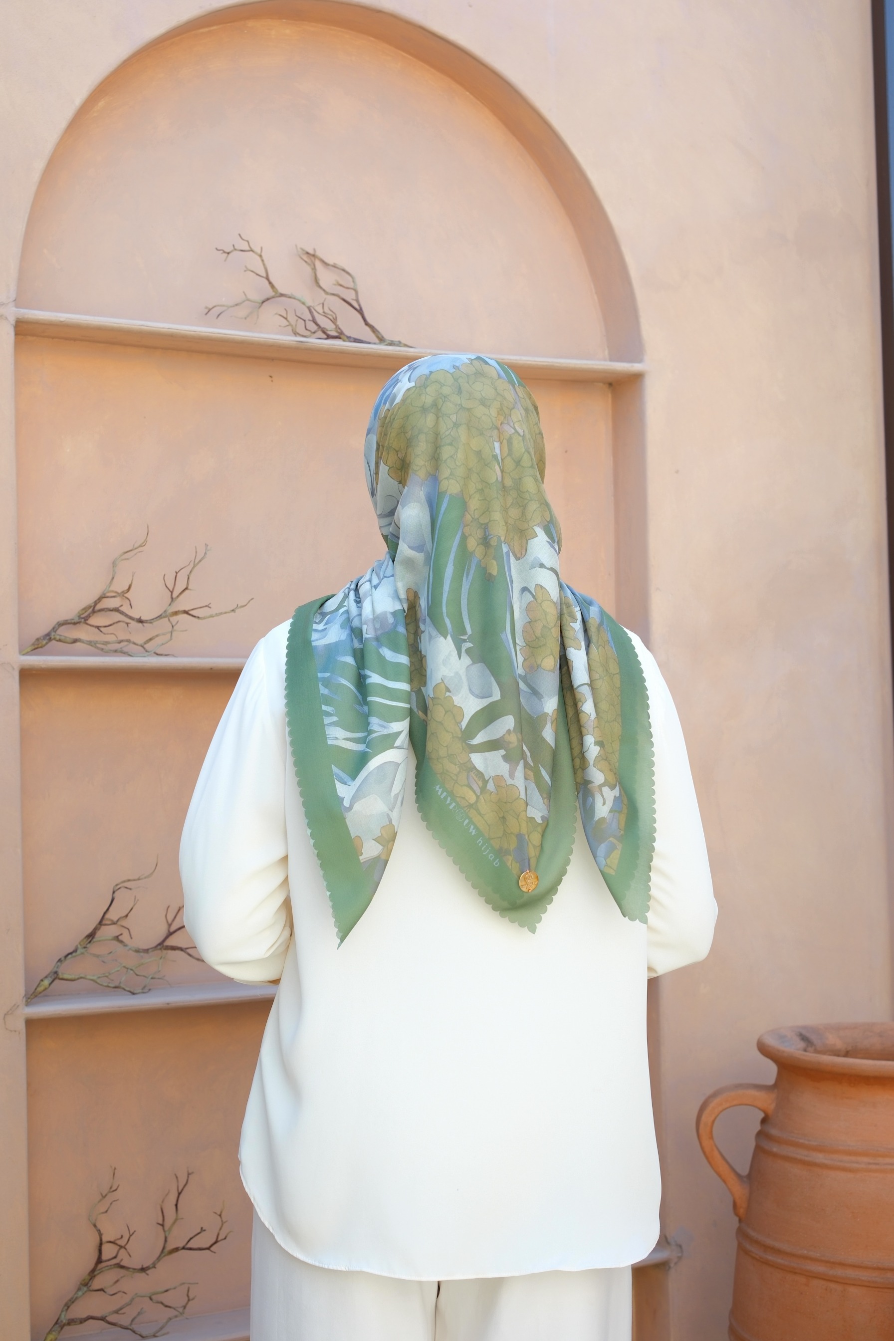 Square Hijab OCEAN 110x110 in Kelp