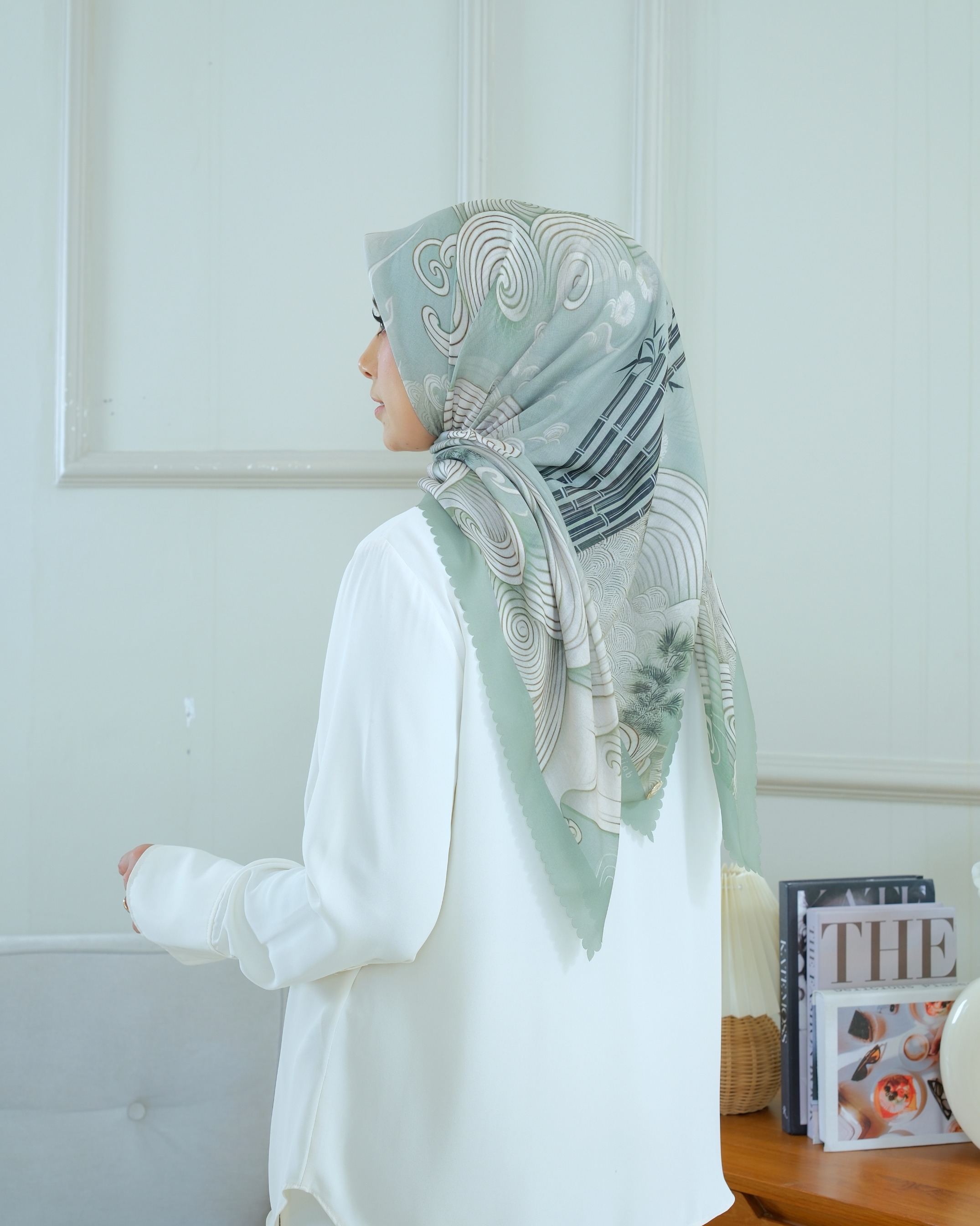 Square Hijab THE ZEN 110x110 in Midori