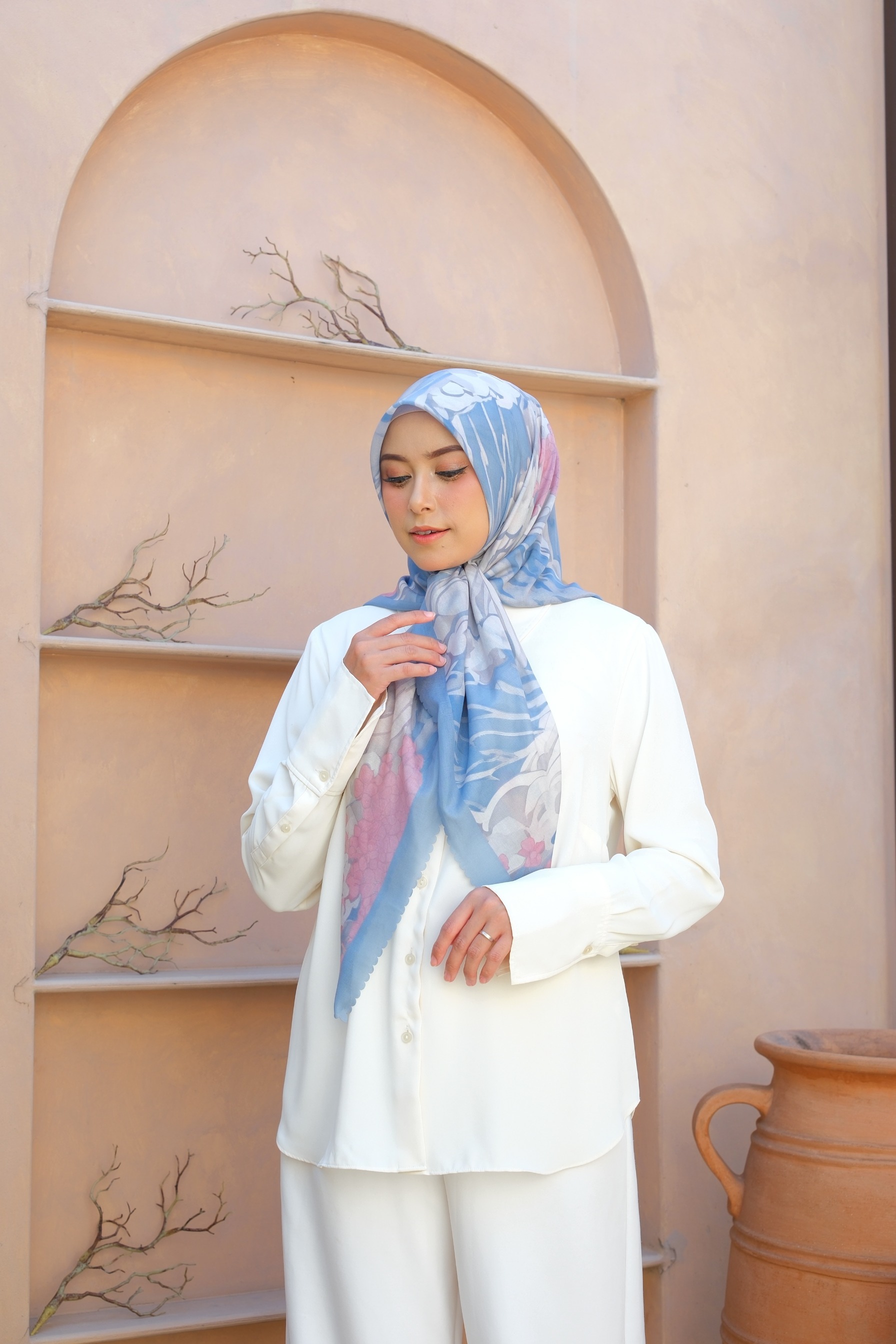 Square Hijab OCEAN 110x110 in Narwhal